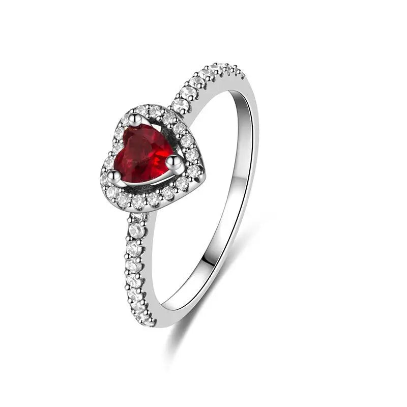 Original 925 Sterling Silver Rings For Women Flower Crown Love Heart Sun Moon Engagement Wedding Pink Bow Ring Luxury Jewelry