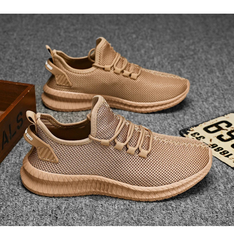 Men's Non-Slip Casual Sneakers Breathable Outdoor Jogging Training Hiking Sports Running Outdoor Women Weave Knit Lace Up Shoes