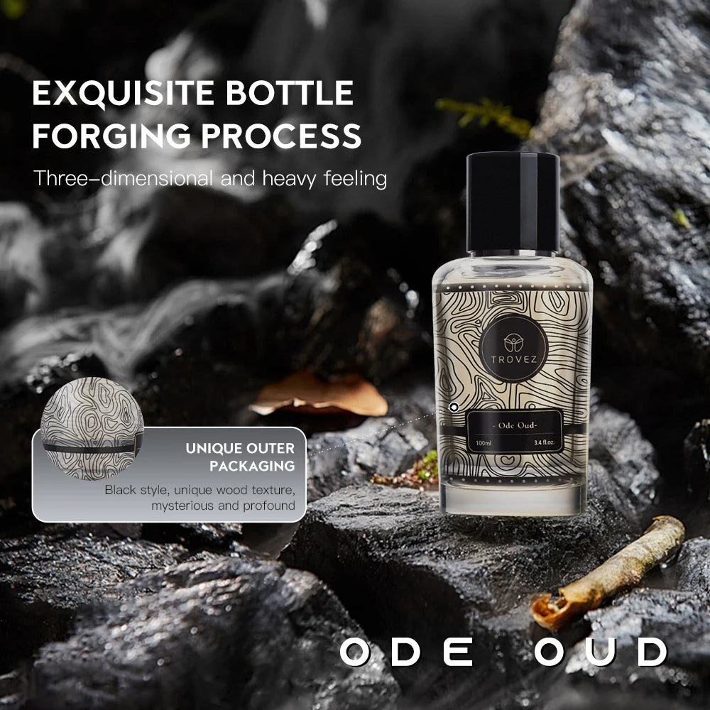 TROVEZ Ode Oud 100ml Perfume Wood Oriental Tone Long-lasting Fragrance Unisex Perfume Body Spray Rich Arabic Perfumes Scent Gift