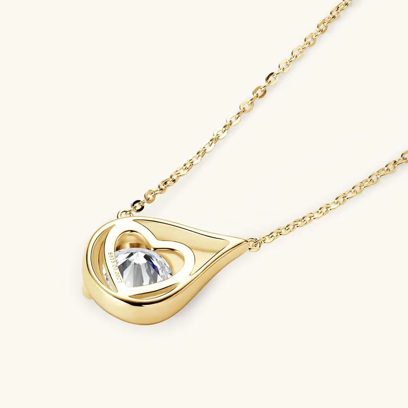 Lnngy Certified GRA 6.5mm/8mm/9mm Moissanite Necklace 925 Sterling Silver Waterdrop Pendant Necklaces For Women Neck Jewellry