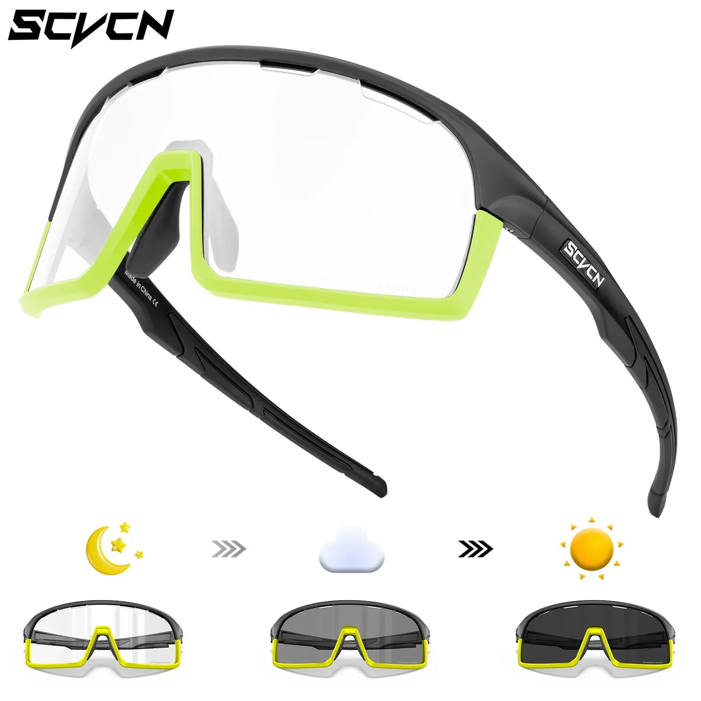 Scvcn Red Photochromic Sunglasses Cycling Blue Outdoor Sports Bike Glasses Man MTB Fishing Glasses Eyewear Bicycle Goggles UV400