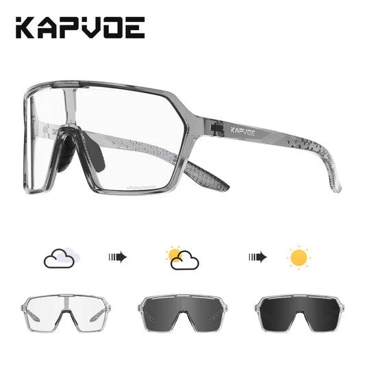 Kapvoe Photochromic Cycling Glasses Baseball Sunglasses UV400 MTB Mountain Bike Transition Bicycle for Women Sports Eyewear