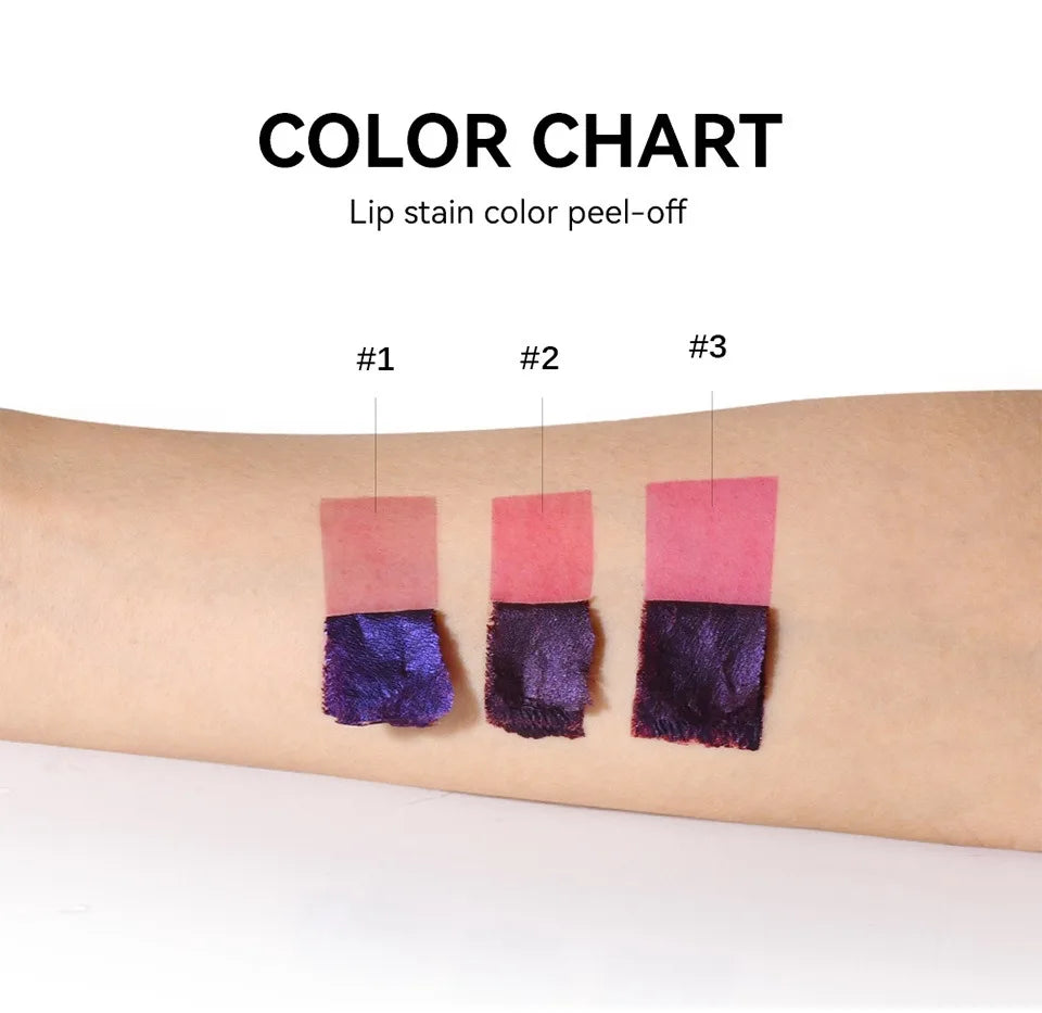 Peel Off Rose Pink Lip Gloss Matte Outline Contour Tattoo Lip Stain Waterproof Transfer Resistant Tear Off Natural Lip Tint