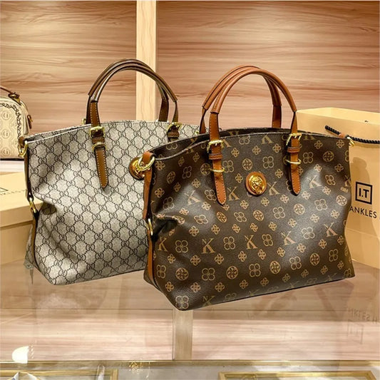 Women’s Light Luxury Retro Handbag – Large Capacity Shoulder & Crossbody Tote – 2025 High-End Fashion