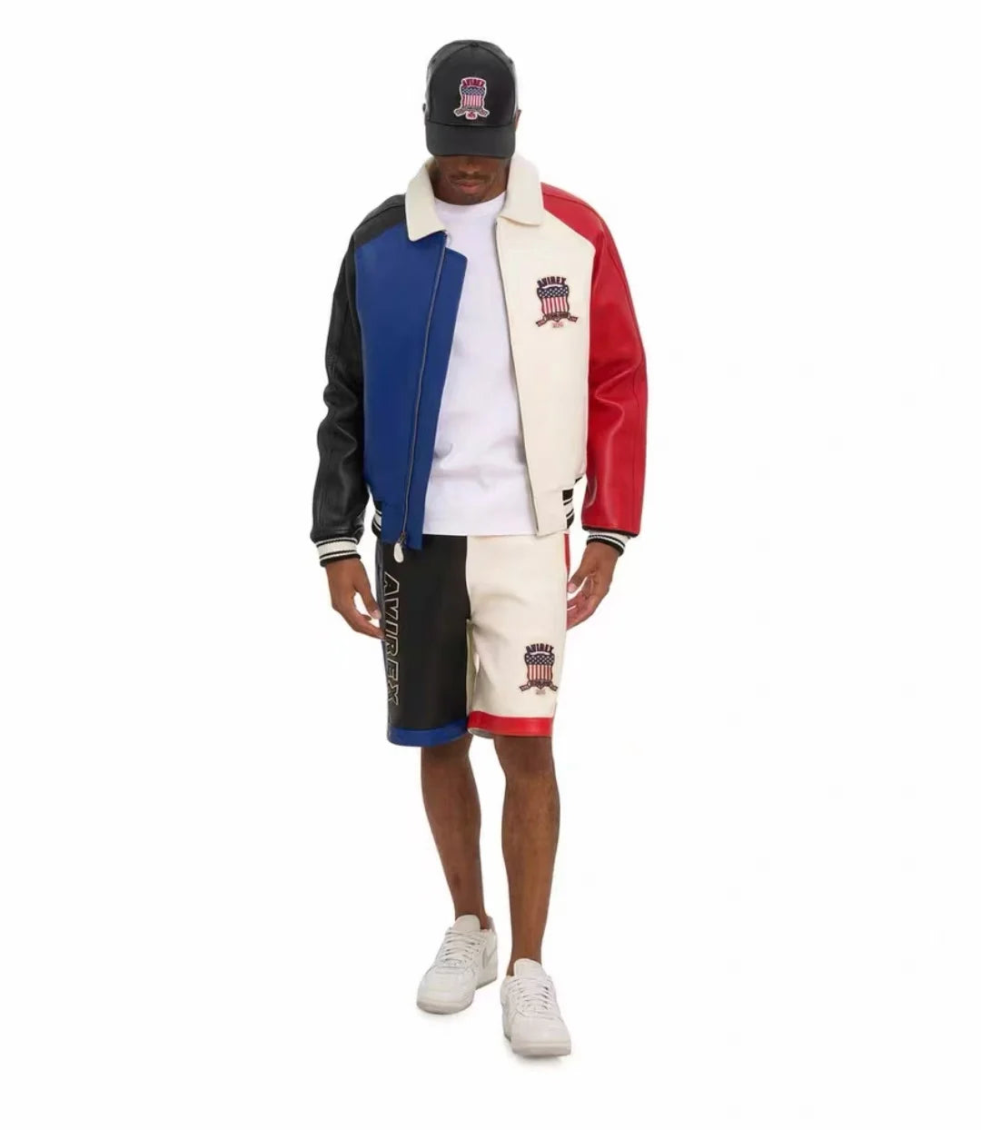Avirex Limited Edition Men's European Lambskin Jacket US Size Classic Vintage Basketball Daily Coat Leather Thin Cotton Jacket