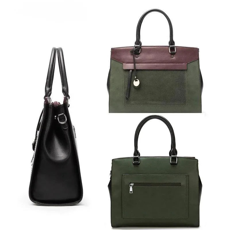 2025 Premium Leather Laptop Bag Women's Business Briefcase 14 inch Compatible with MacBook/HP/Acer/Dell - Top-Handle Work Bag