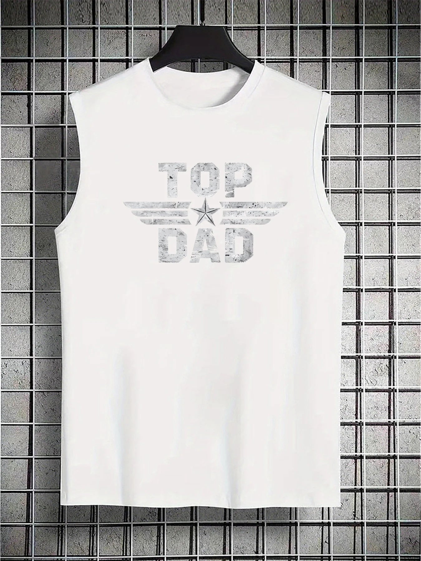 🏋️ Men’s Summer Sleeveless Tank Top,TOP DAD Print | Loose Fit | Comfortable & Breathable | Fitness & Leisure