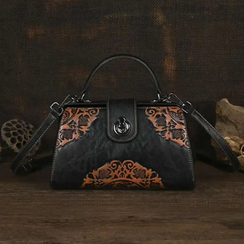 MOTAORA Vintage Embossed Handmade Designer Women's Leather Shoulder & Crossbody Bag Luxury Female Purse 2025 NEW