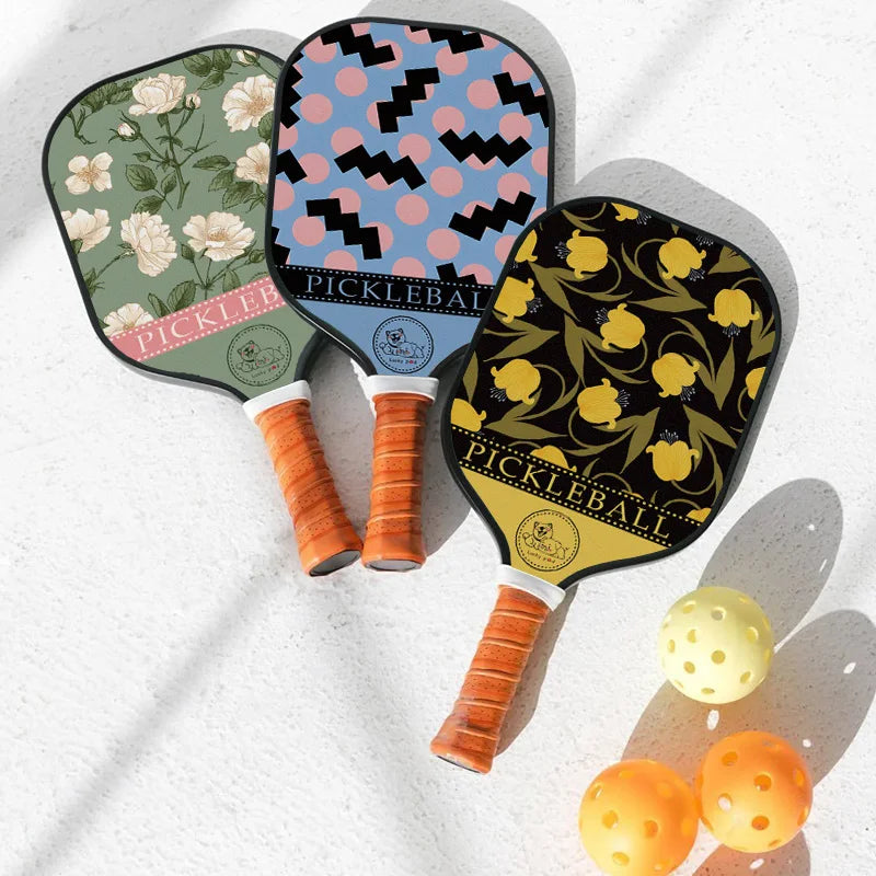 Thermoformed T700 Raw Carbon Fiber Pickleball Paddle Spin Textured Surface With Foam Edge Ergonomic Grip Pickleball Paddle Set