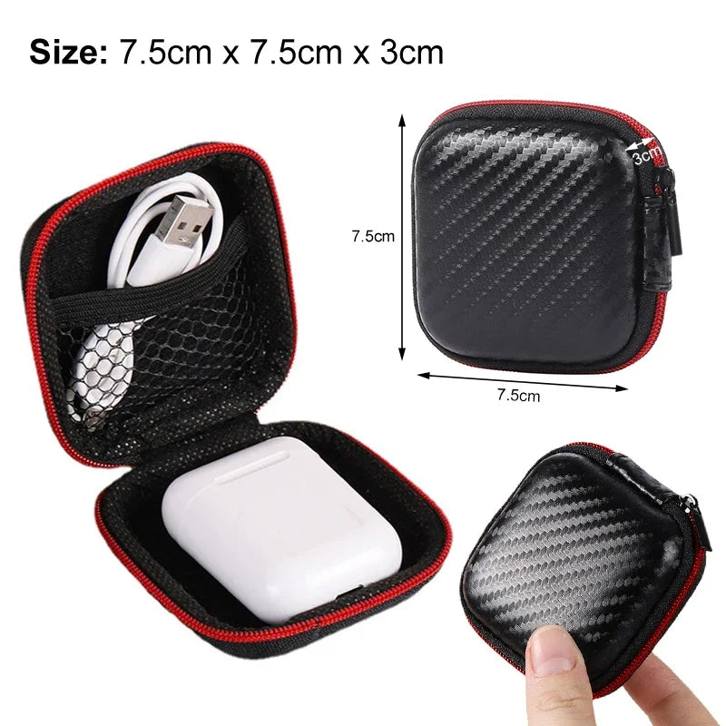 Portable Mini Hard Shell Digital Gadgets Storage Bag Artificial Leather Earphone Charger Case Data Cable U Disk Organizer