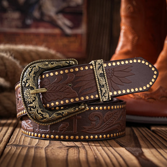 Casual, individual and retro belts, Western-style clothing accessories, metal buckles, PU belts, suitable for both men and women