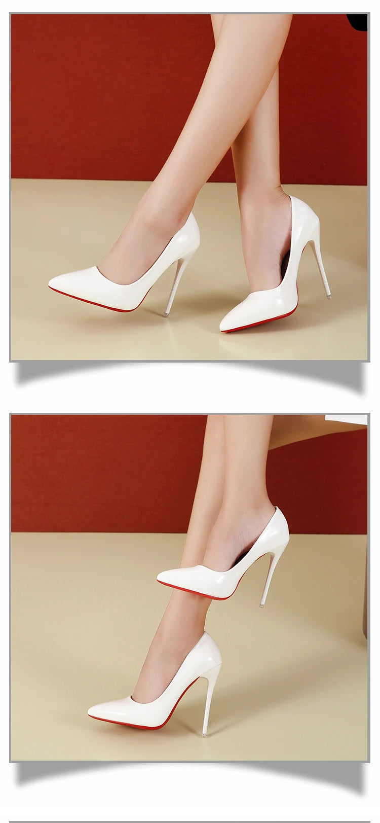 Temperament 12cm Super High Thin Heels Shoes Women Pumps Pointed Toe Colorful Patent Leather Stiletto Wedding Shoe Size 45
