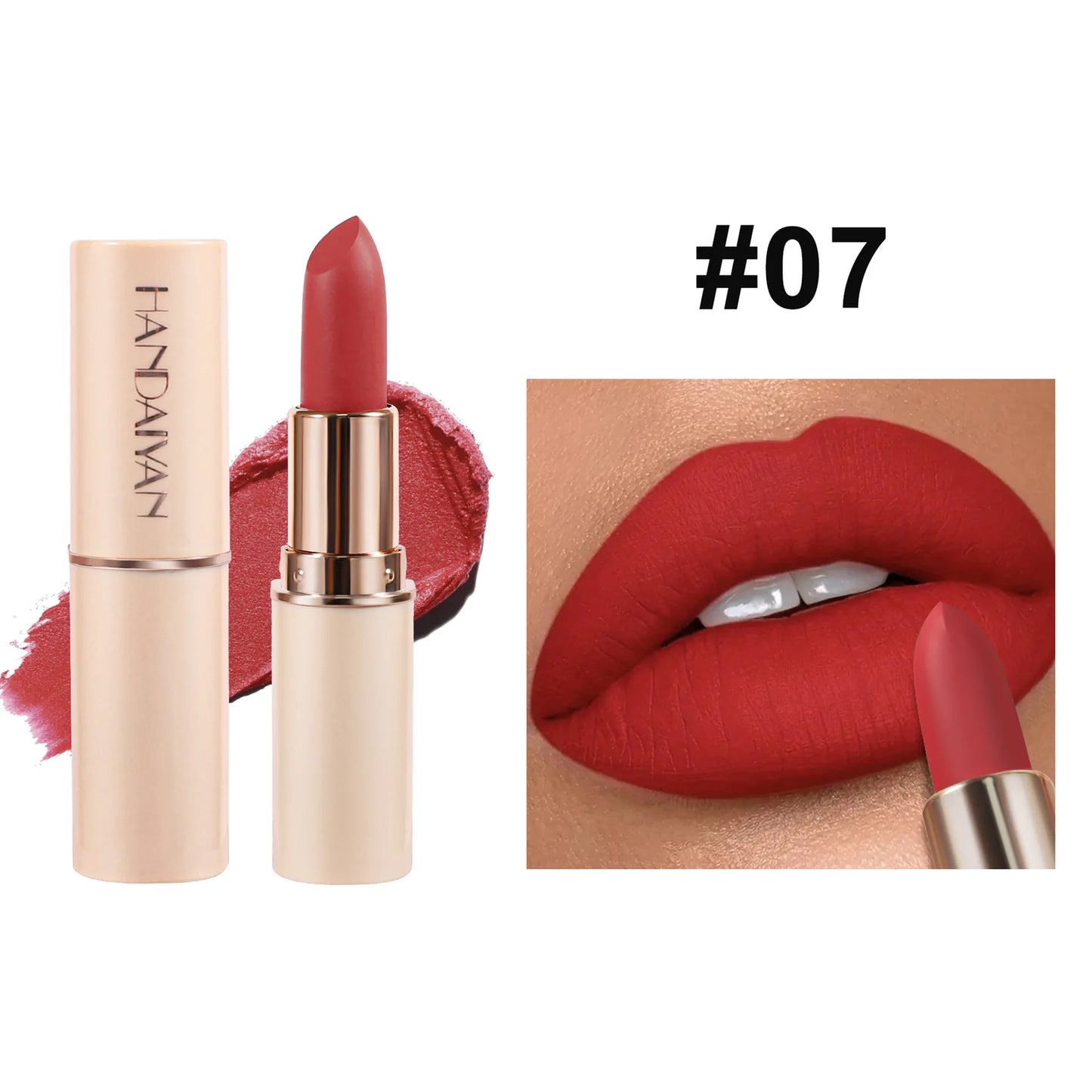 8 Colors Deep Red Matte Lipstick Waterproof Non-Stick Velvet Texture Easy Apply Rose Red Lip Makeup Long-Lasting Cosmetics
