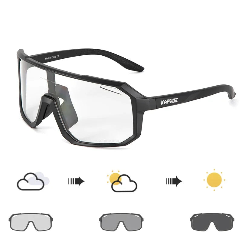 Kapvoe Photochromic Cycling Glasses Men Women Bicycle Glasses MTB Road Bike Eyewear Outdoor Sports Sunglasses Gafas Ciclismo