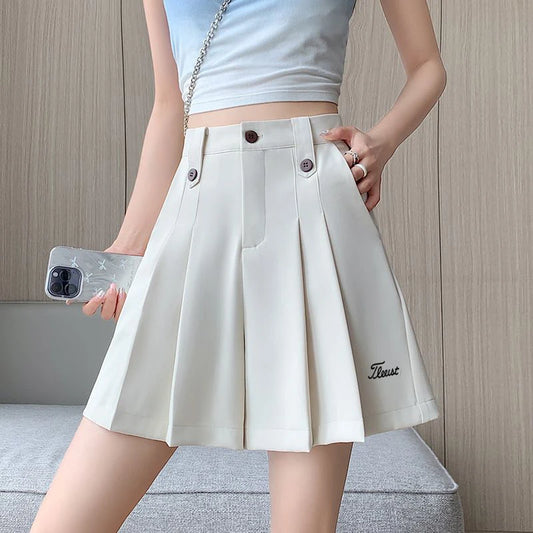 Women's A-line pleated skirt, women's golf suit, Spring 2025 new golf skirt, fashionable sporty mini skirt, women's golf suit
