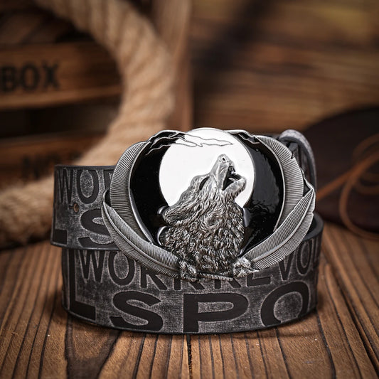 A casual, individual and retro belt, Western-style clothing accessory, metal buckle, PU belt, suitable for both men and women