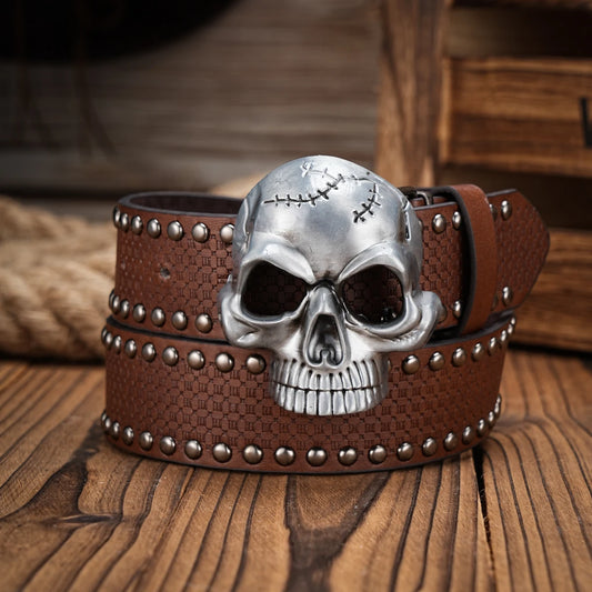 Men & Women-Western-Cowboy-PU Leather-Belts - Vintage horse Belt Floral Engraved Buckle Belt for Jeans