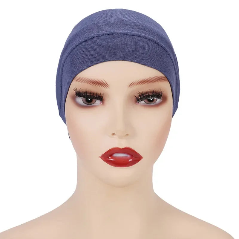 Cotton Muslim Underscarf Inner Tube Cap Islamic Eid Prayer Hijab Bottom Hat Headwear Arab  Women Wrap Headscarf Turban
