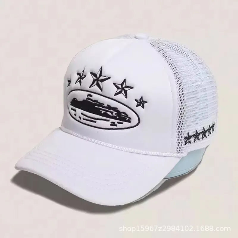Unisex CRTZ Men Women Cap Pentagram Embroidery Baseball Net Caps Spring Summer Outdoor Adjustable Casual Hats Sunscreen Hat