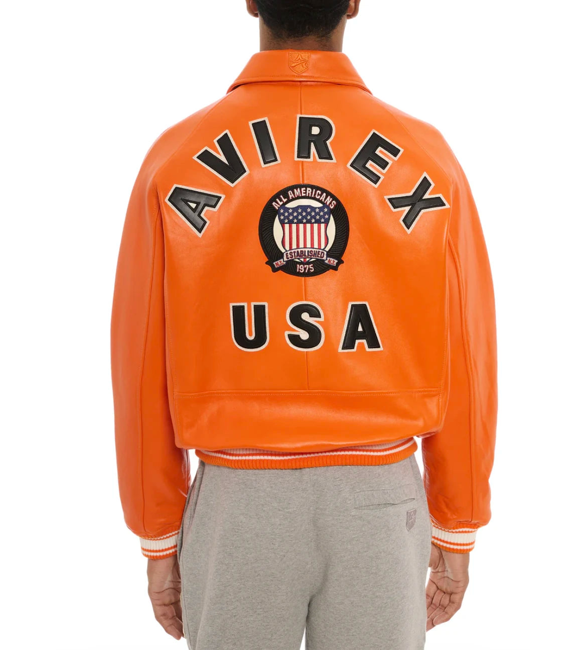 AVIREX  new listing leather flight suit jacket French sheepskin men's fat plus size loose version of the casual spring coat