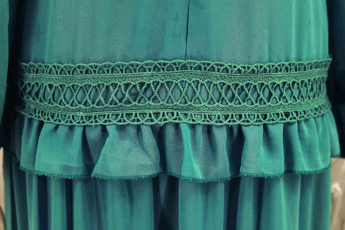 Maxi Dress Ruffles Long Sleeve Hollow Out Evening Dresses Party Chic Robe Green Blue Purple New In Holiday Summer