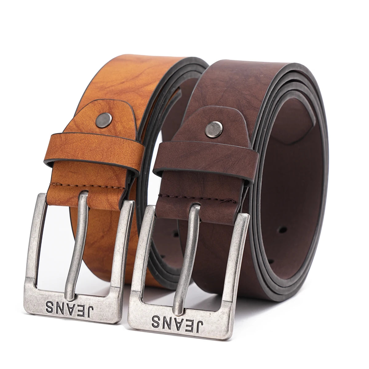A men's PU belt suitable for leisure business gifts (send a perforated nail)