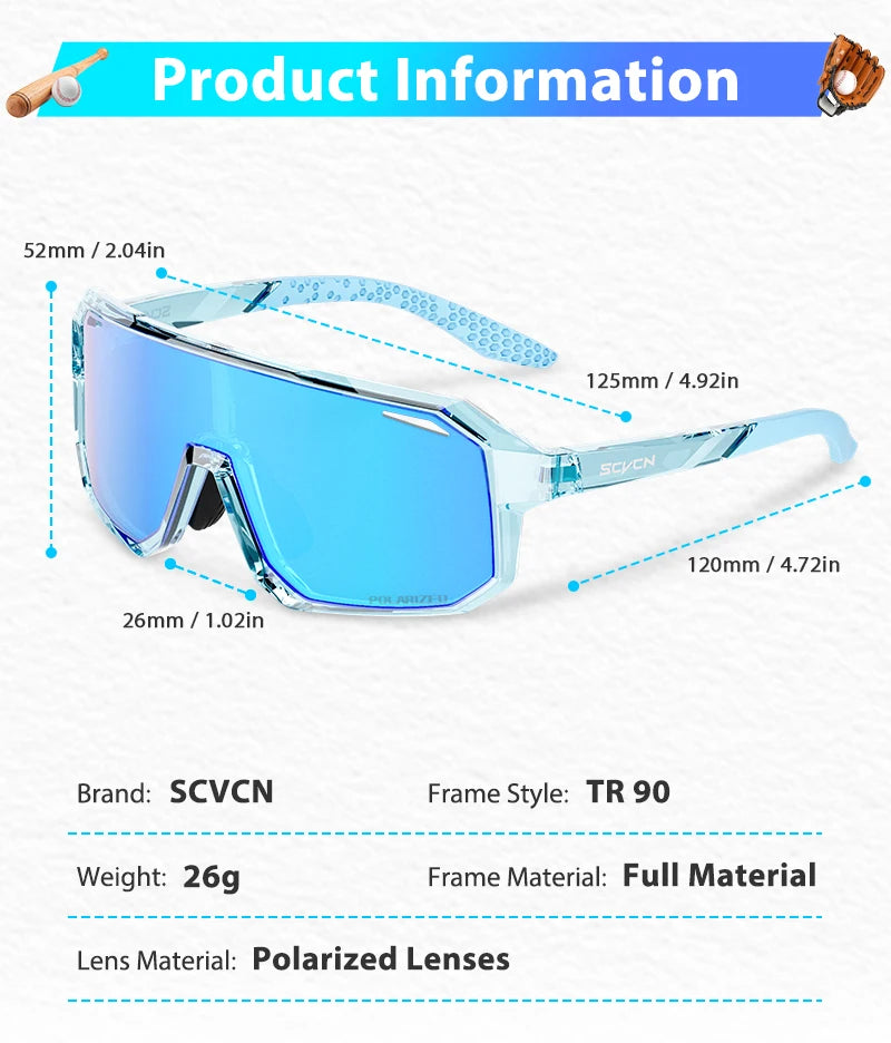 SCVCN Outdoor Boys Bike Cycling Polarized Child Sunglasses Teenagers Bicycle Cycling Glasses Kids Sports UV400 Girls Goggles