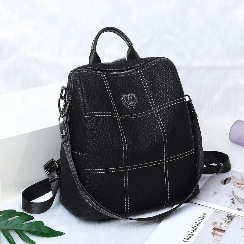 MOTAORA Women's Backpack High Quality Leather Backpack Ladies Large Capacity Anti-theft Shoulder Bag For Women Female Travel Bag