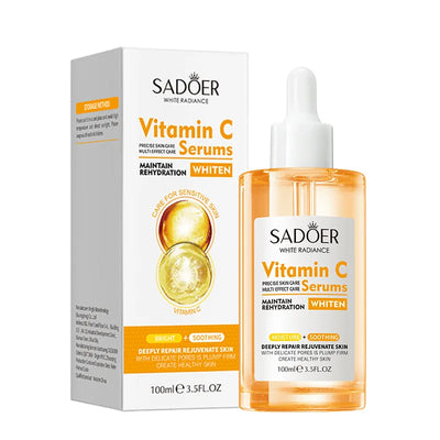 100ml SADOER Centella Sakura Vitamin C Hyaluronic Acid Facial Serum Face Moisturizing Firming Hydrating Facial Essence Skin Care