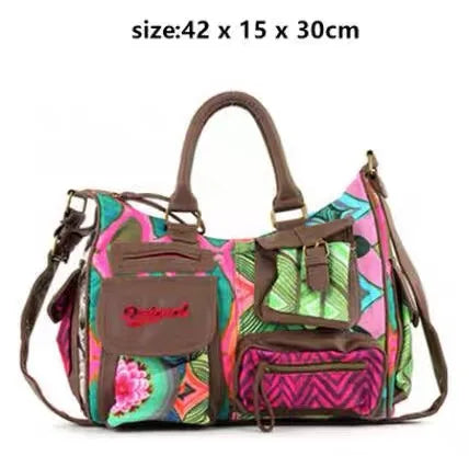 2025 Foreign Trade Spain Original Single Women's Embroidered Large Capacity Cross Shoulder Handbag Designer's Retro Style