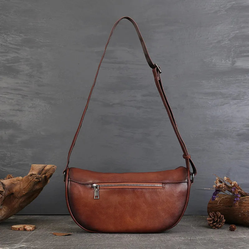 MOTAORA 2025 New Cowhide Handmade Shoulder Bag For Women Vintage Large Capacity Messenger Bags Genuine Leather Handbag Purse