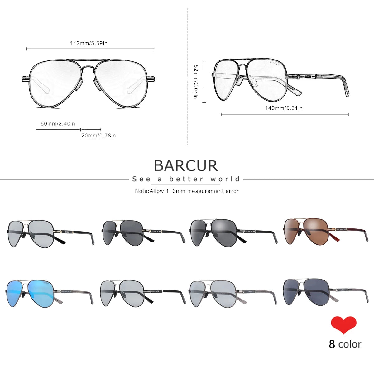 BARCUR Oversize Cool Fashion Polarized Sunglasses Double Beam Design Metal Elliptical Frame Women Sun Glasses Apparel Accessory