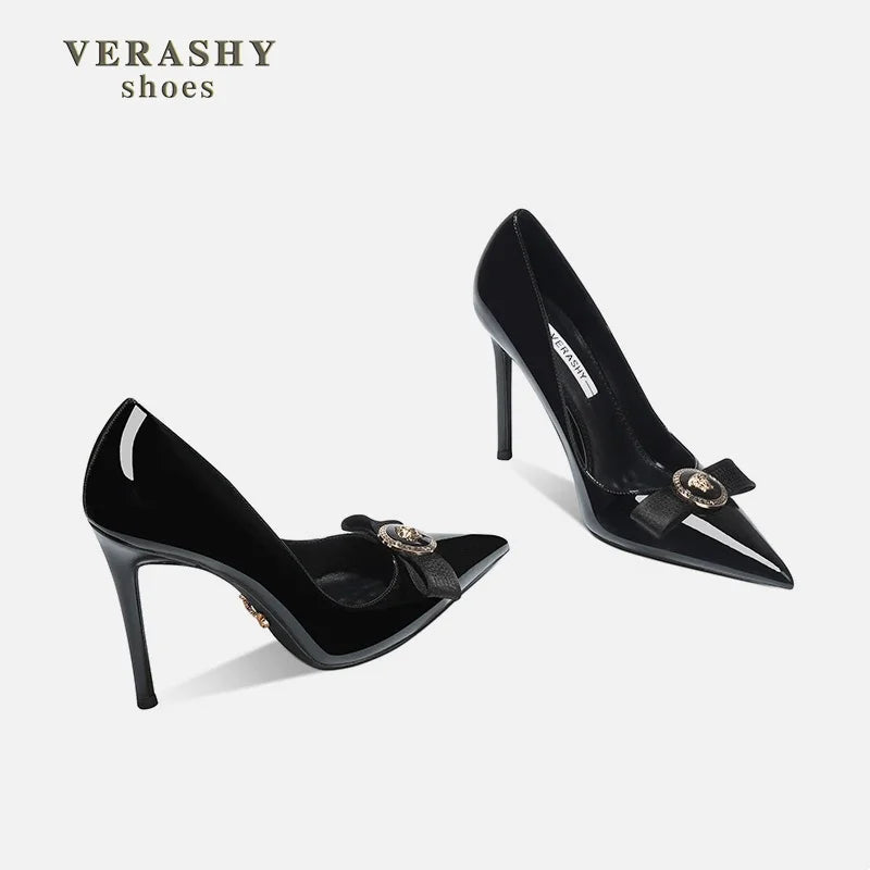 High Heels Women's Thin Heels Pointed French Temperament Bow Light Mouth Single Shoes Women