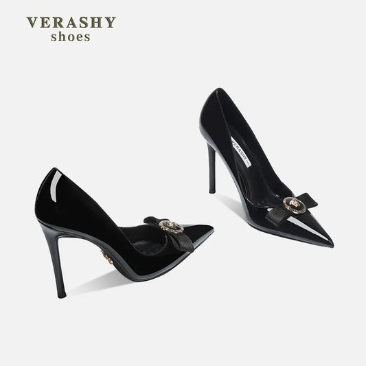 High Heels Women's Thin Heels Pointed French Temperament Bow Light Mouth Single Shoes Women