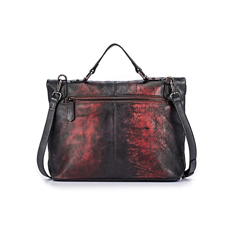 MOTAORA Retro Trendy Leather Women's Shoulder Bag Fashion Style Female Big Bag Crossbody Handbag Vintage Briefcase Messenger Bag