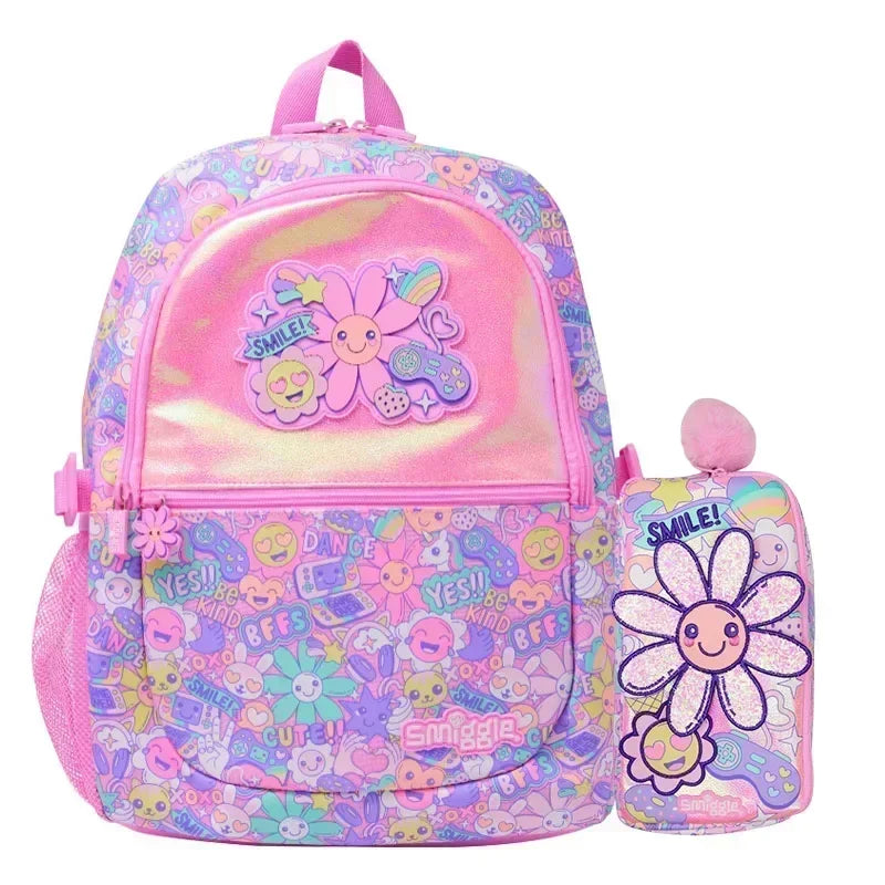 Genuine Australia Smiggle Backpack Pink Sunflower School Bag Cartoon Series Anime Backpack Student Gift Separate Purchases