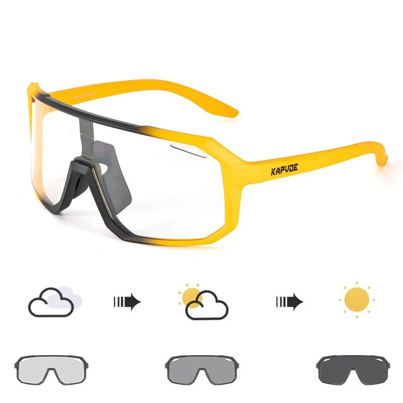 Kapvoe Photochromic Cycling Glasses Men Women Bicycle Glasses MTB Road Bike Eyewear Outdoor Sports Sunglasses Gafas Ciclismo