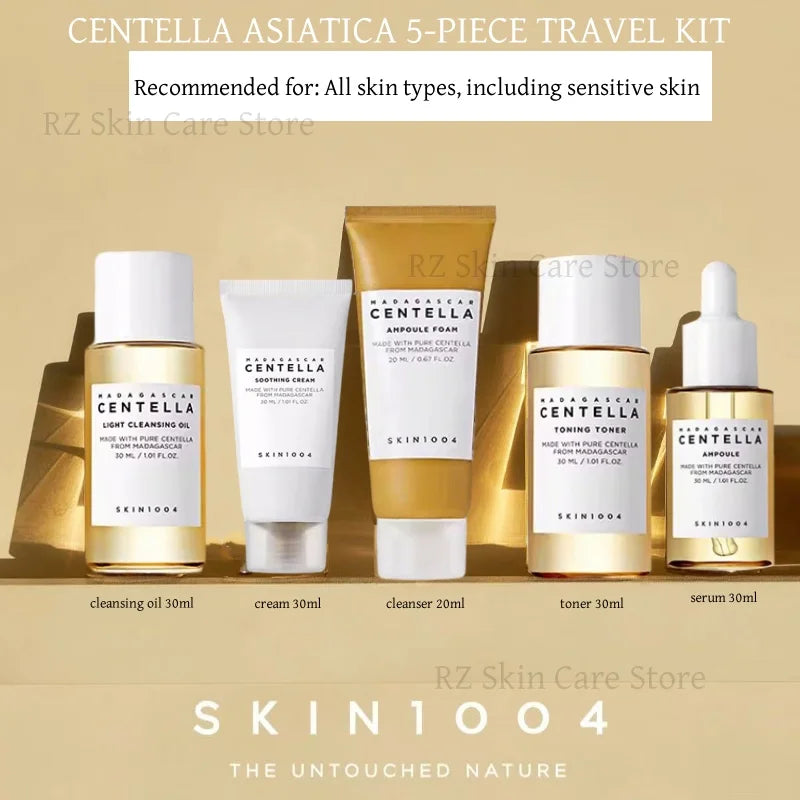Original Centella Skin1004 Madagascar Centella Skincare Travel Kit Serum Facial Whitening Cream Toner Cleansing Oil Cleanser Set