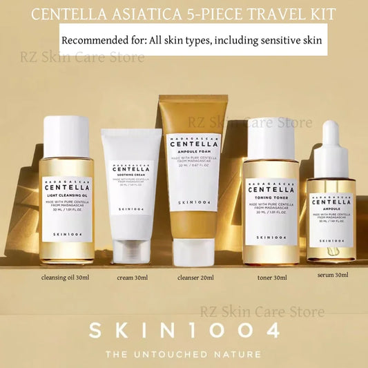 Original Centella Skin1004 Madagascar Centella Skincare Travel Kit Serum Facial Whitening Cream Toner Cleansing Oil Cleanser Set