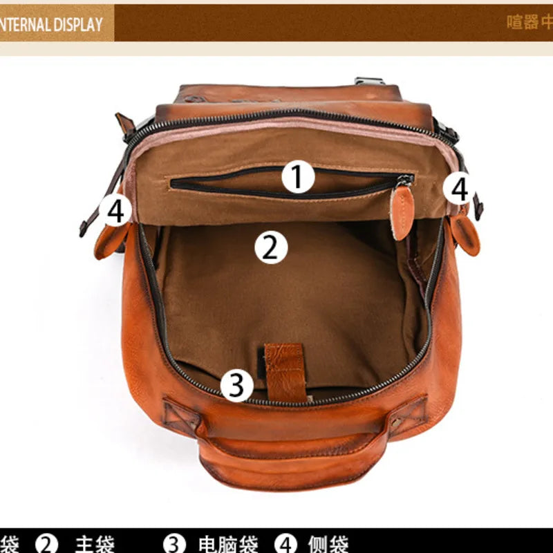 MOTAORA 2025 New Handmade Backpacks For Women Cowhide Backpack Embossed Large Female Travel Backpack Genuine Leather Luxury Bags