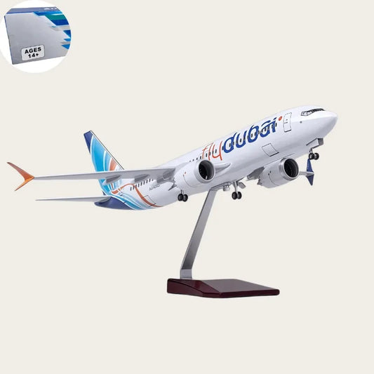1:85 Scale 47CM Die-Cast Resin B737 Airbus Dubai Airways Middle East 737 Boeing Series Aircraft Collection Home Decor Display