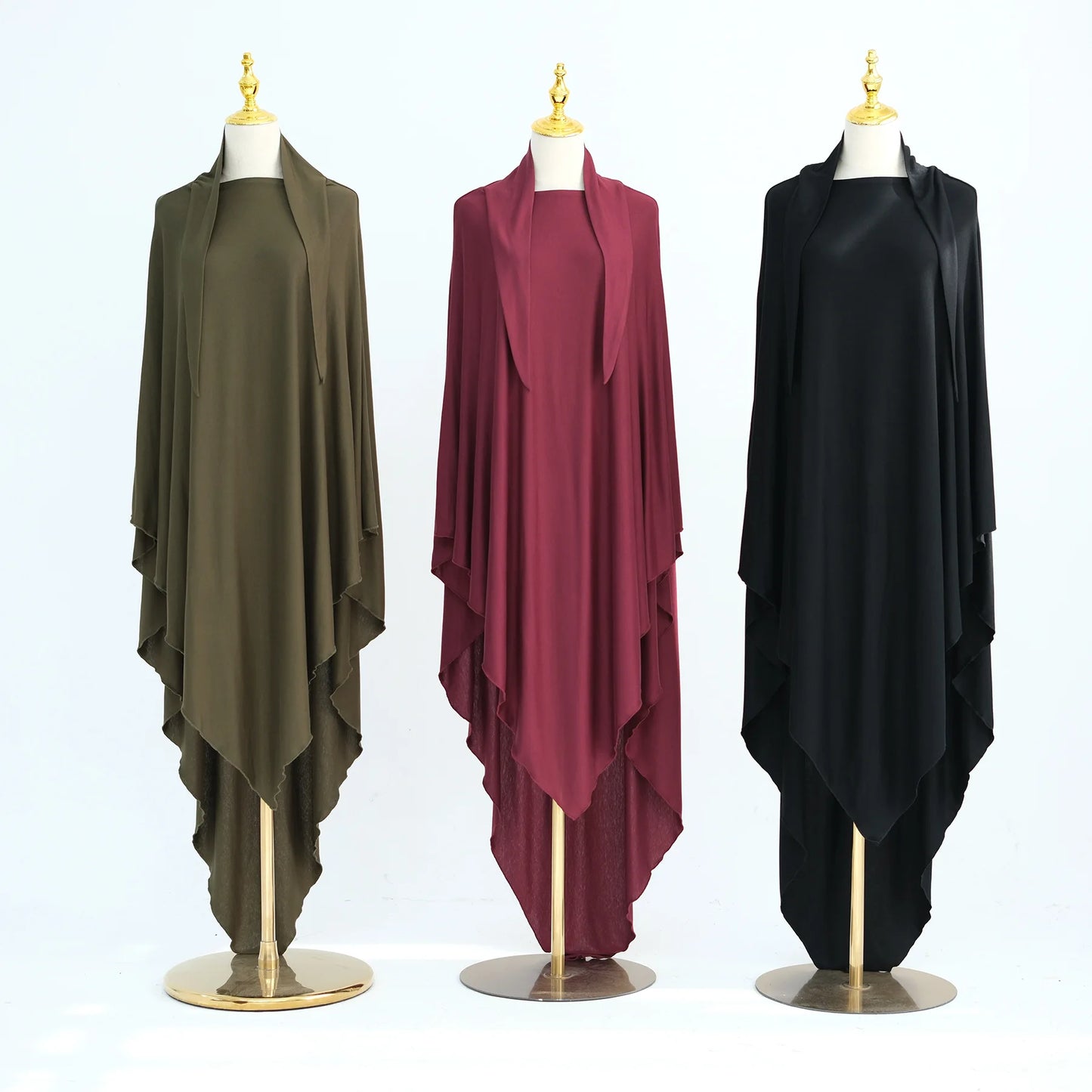 Modal Cotton Khimar Ramadan Hijab Solid Color Long Headscarf Muslim Women Long Khimar Islam Clothing Woman Solid Color Hijabs