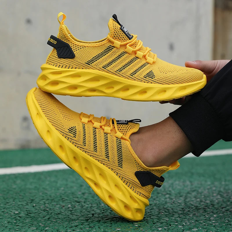 Men's casual shoes fashion sneakers breathable running shoes mesh lightweight outdoor walking training tennis shoes plus size