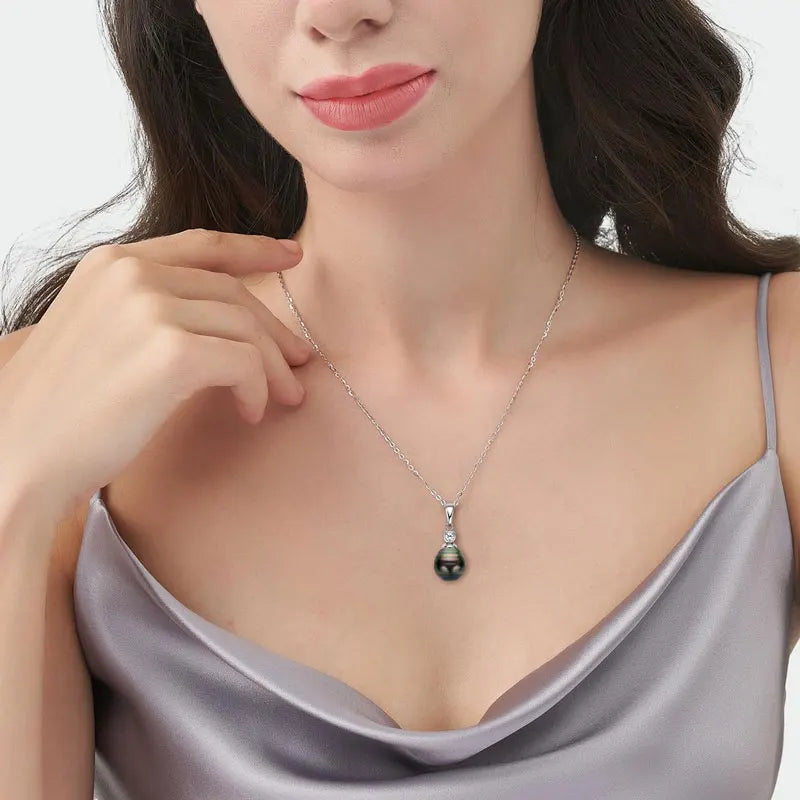 Lnngy Baroque Pearl Pendant Necklace S925 Sterling Silver Natural White Freshwater Pearl Necklace For Ladies Grace Jewelry Gift