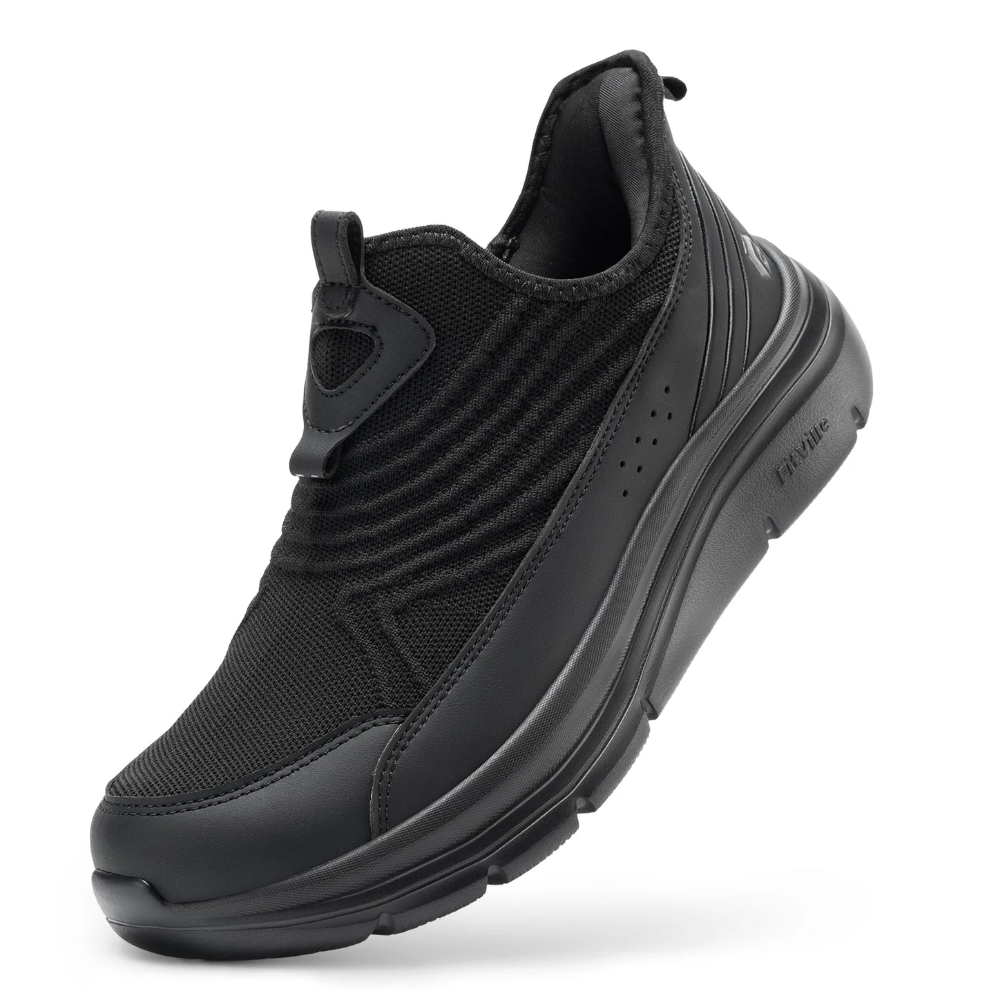 Fitville Wide Men's Slip-On Walking Shoes Lightweight Breathable Outdoor Casual Sports Running Shoes Sneakers For Swollen Feet