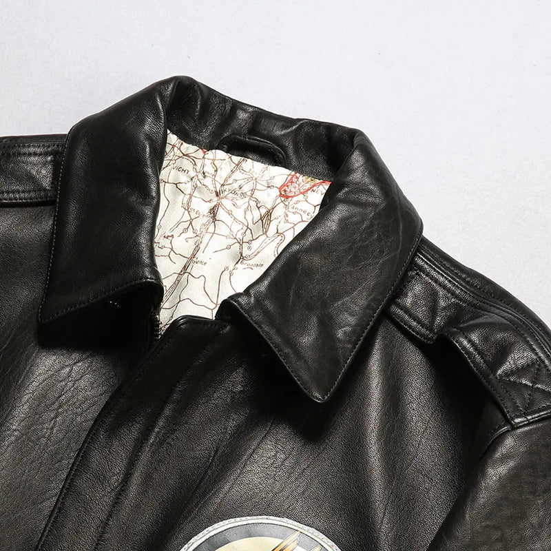Wildfire 845 Bomber Pilot Clothing Genuine Leather Jacket Men's US Size Italian Sheepskin Foam Leather Flight Suit fur clothings