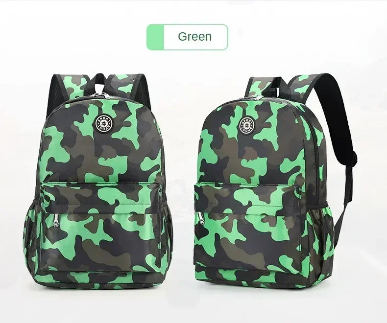 Children's Backpack Camouflage Backpack Elementary School Backpack Boys and Girls Reduce Burden First and Second Grade Backpack