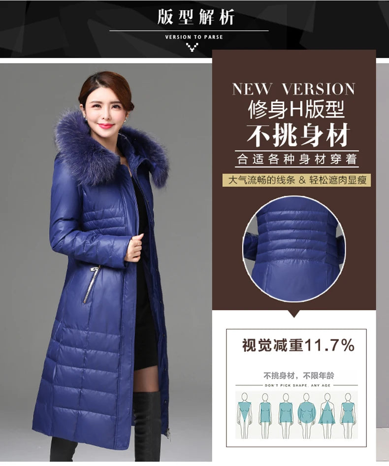 Shengyu Boya Middle-Aged and Elderly Over-The-Knee Long down Jacket Women's Jacket Thickeneded Mother's Fitted Jacket New Style