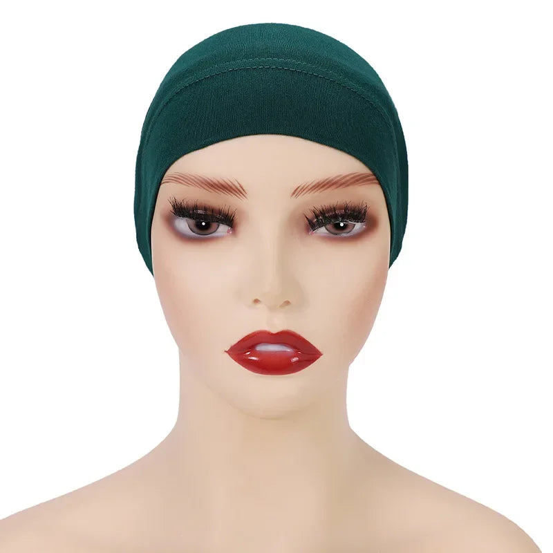 Cotton Muslim Underscarf Inner Tube Cap Islamic Eid Prayer Hijab Bottom Hat Headwear Arab  Women Wrap Headscarf Turban
