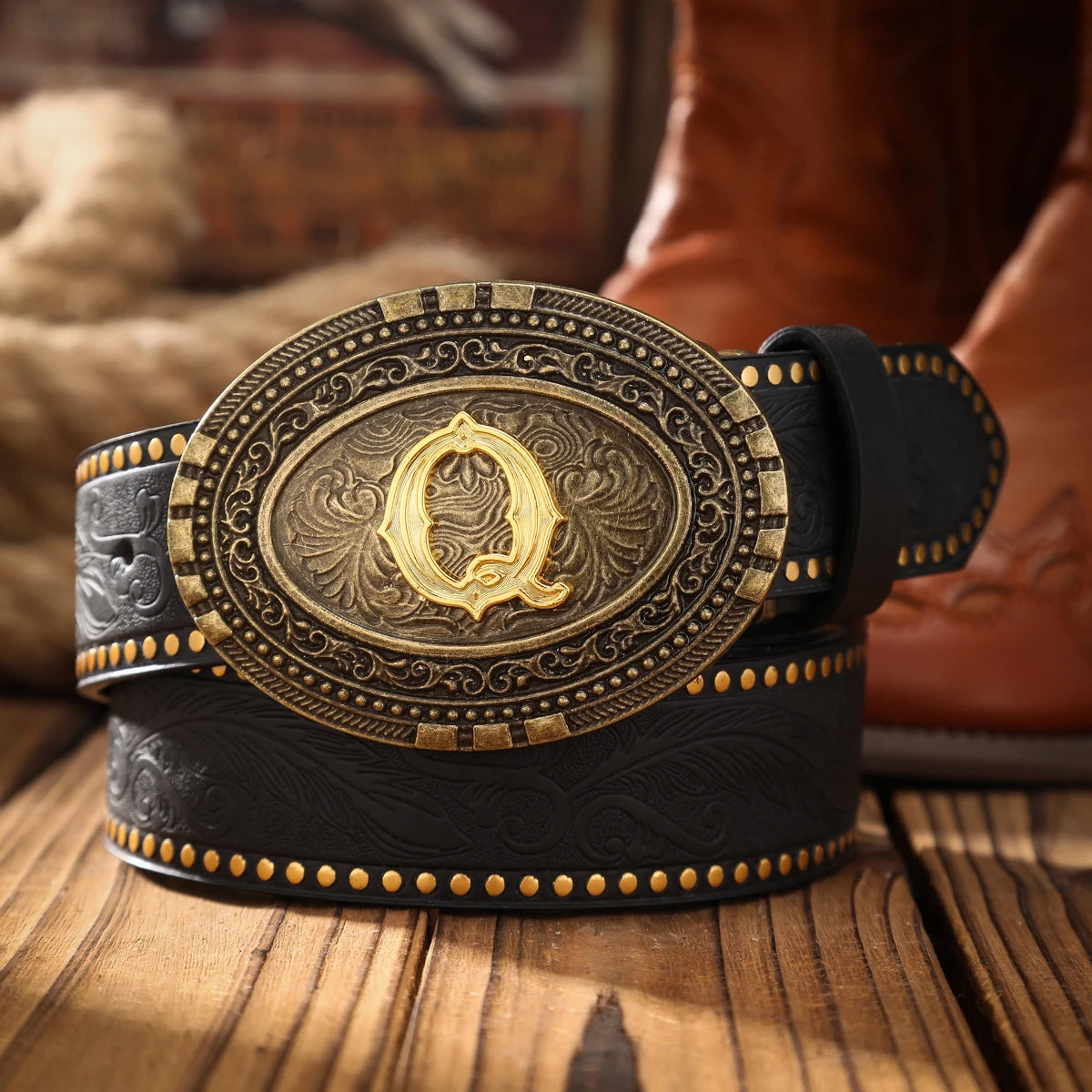A men's and women's casual retro belt Western style! PU leather belt with metal buckle, suitable for daily work wear